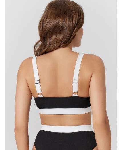 Купальник черный +белый