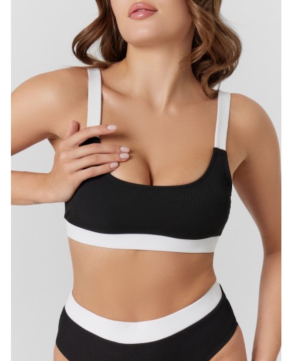 Купальник черный +белый