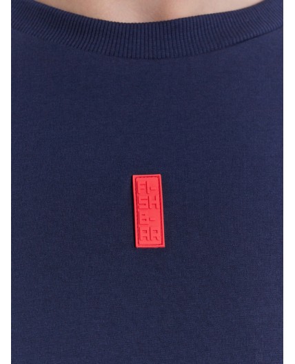 Футболка глубокий синий +печать