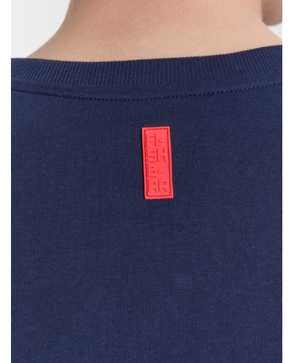 Футболка глубокий синий +печать