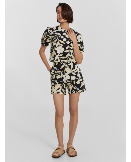 Шорты цветы на черном