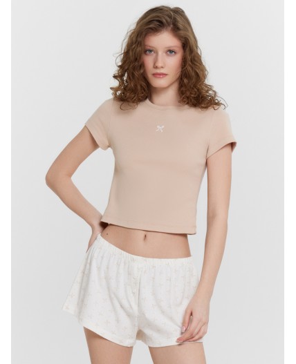 Комплект лунный свет +бантики на молочном