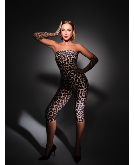 Бриджи бежевый леопард