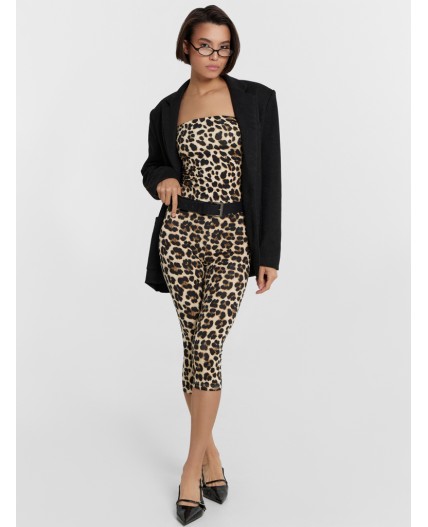 Бриджи бежевый леопард