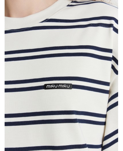 Платье т.синяя полоска на молочном