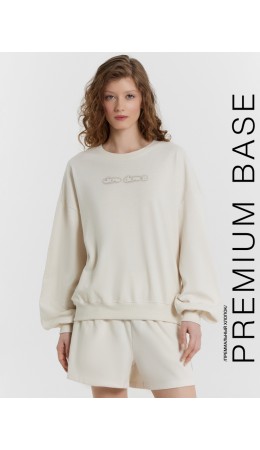 Свитшот белый песок +печать1