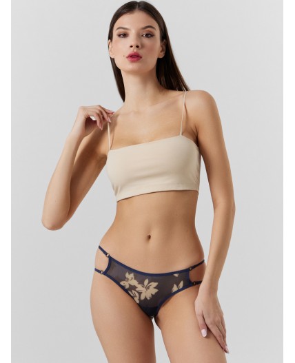 Трусы крупные цветы на т.синем