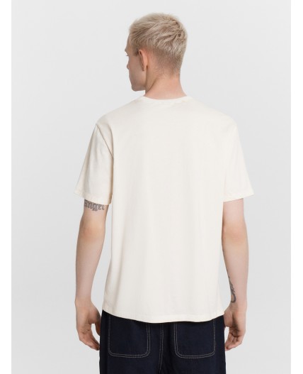 Футболка ACID WASH молочный +печать