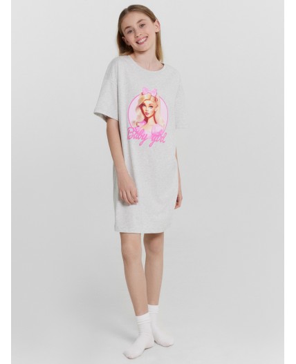 Сорочка серый меланж 4306-А +печать2