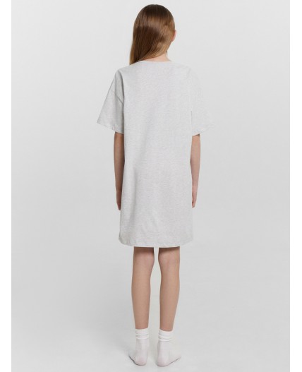 Сорочка серый меланж 4306-А +печать2