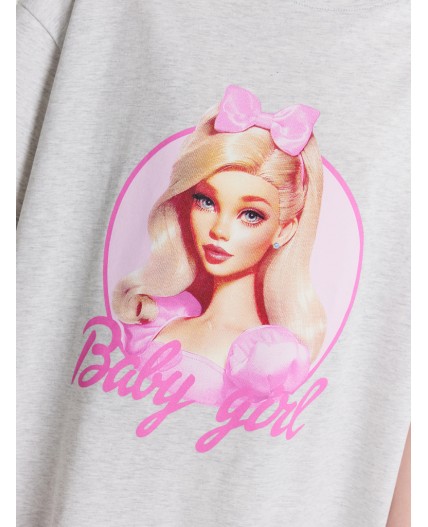 Сорочка серый меланж 4306-А +печать2