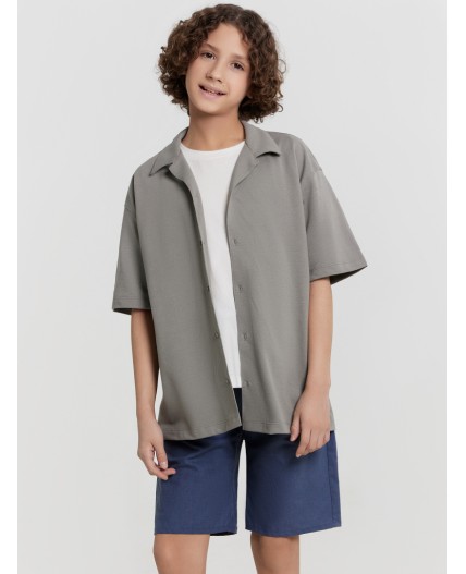 Рубашка серо-бежевый