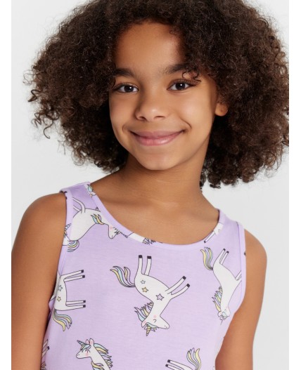 Платье единороги на сиреневом