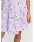 Платье единороги на сиреневом