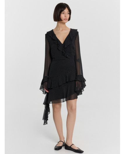 Платье точка на черном