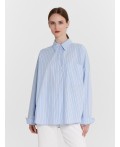 Блузка широкая голубая полоска1