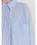 Блузка широкая голубая полоска1