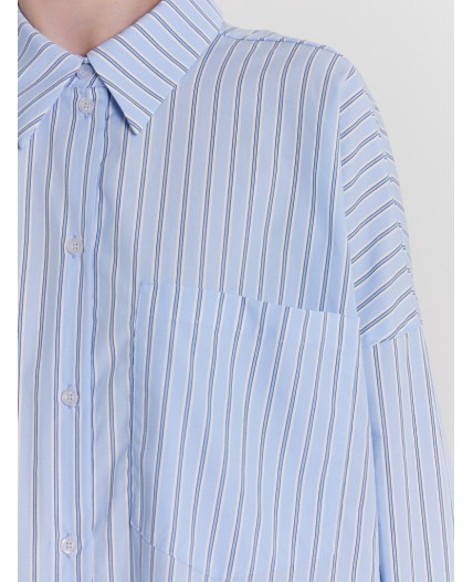 Блузка широкая голубая полоска1