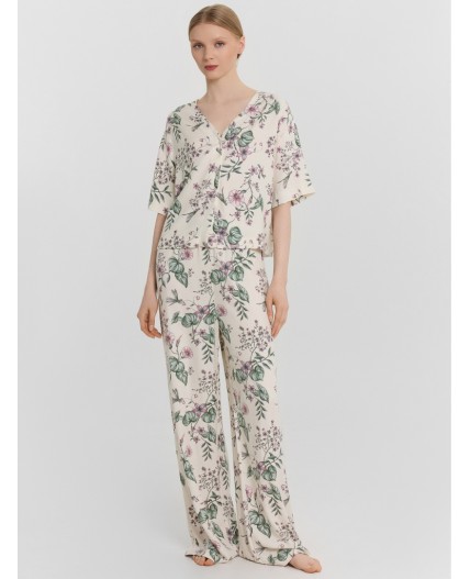 Комплект домашний цветы на св.молочном1