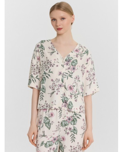 Комплект домашний цветы на св.молочном1