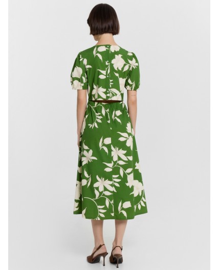 Платье цветы на зеленом