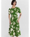 Платье цветы на зеленом