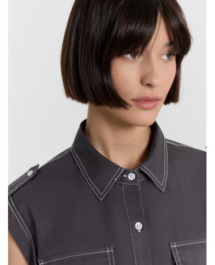 Блузка серый