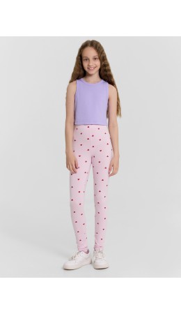 Легинсы сердечки на розовом1