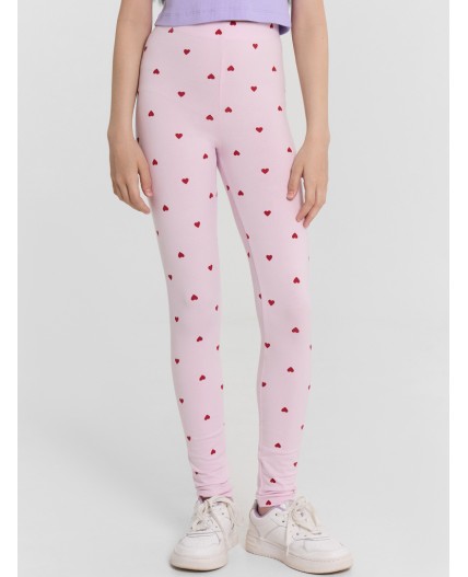 Легинсы сердечки на розовом1