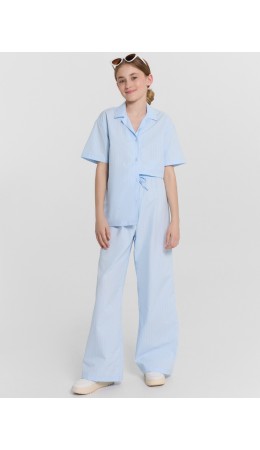 Брюки полоска на голубом