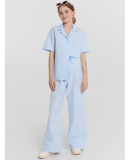 Брюки полоска на голубом