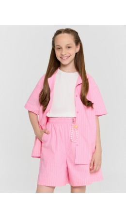 Шорты полоска на розовом