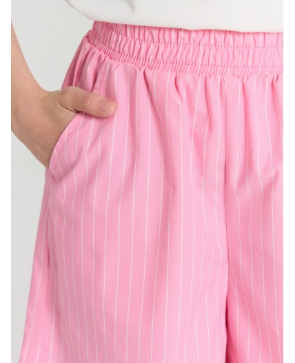 Шорты полоска на розовом