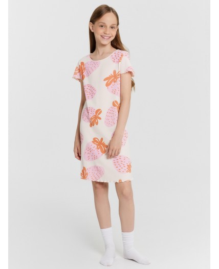 Сорочка розовые клубники на св.розовом