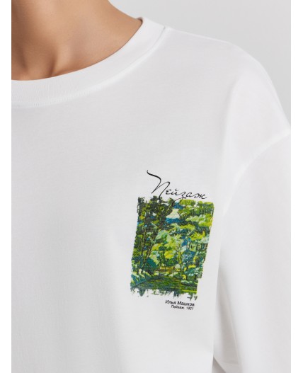 Футболка белый +печать16