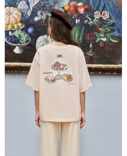 Футболка нежно -розовый +печать