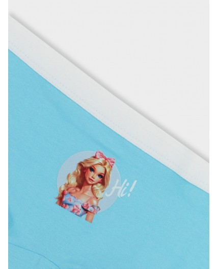 Трусы бирюзовый +печать