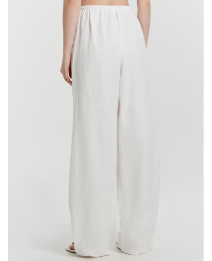 Брюки цветы белые жаккард