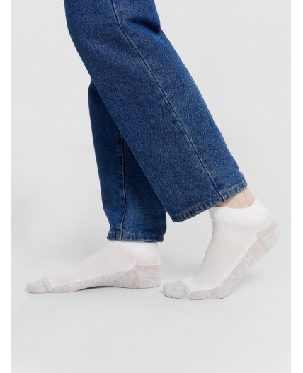 Носки белый /св.серый меланж