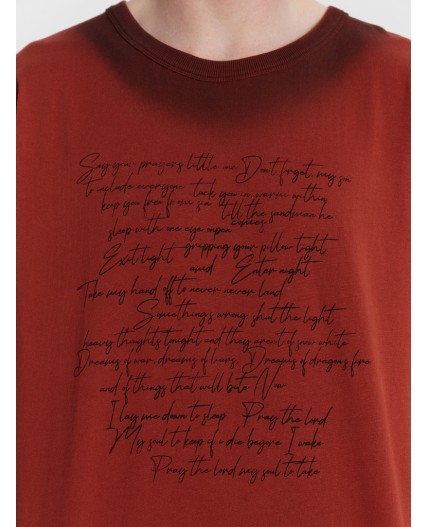 Футболка красная земля +печать