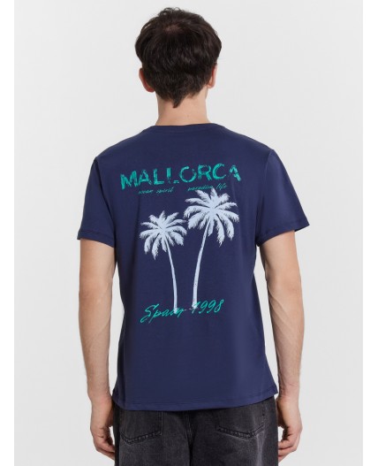 Футболка гл.синий +печать