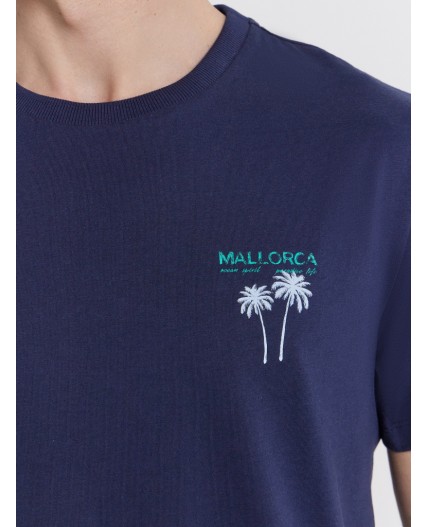 Футболка гл.синий +печать