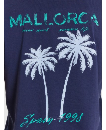 Футболка гл.синий +печать