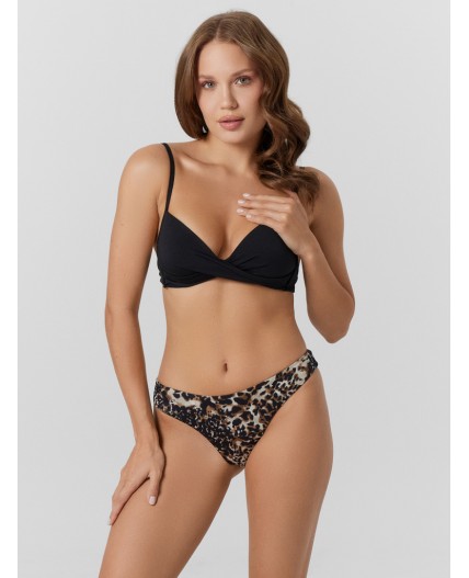 Купальник черный +леопард