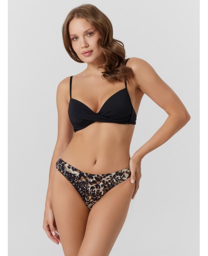 Купальник черный +леопард