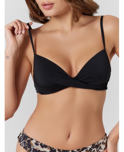 Купальник черный +леопард