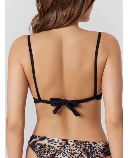 Купальник черный +леопард