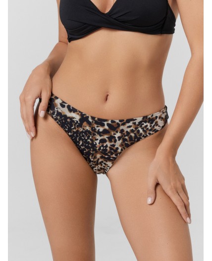 Купальник черный +леопард