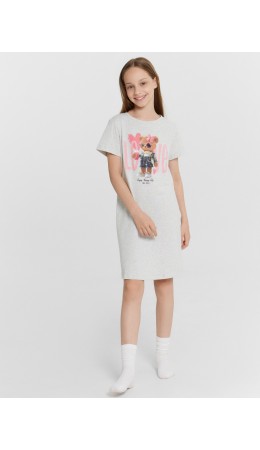 Сорочка серый меланж 4306-А +печать1