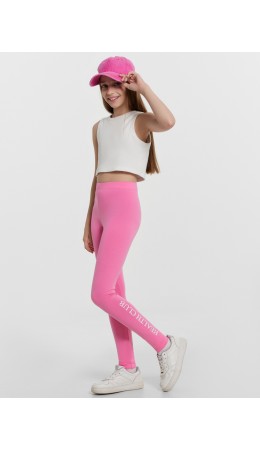 Легинсы розовое саше +печать